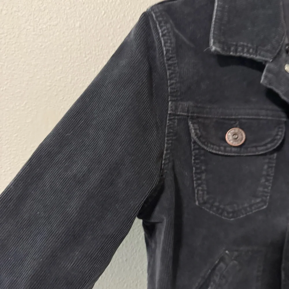 Urban Outfitters BDG Cord Shrunken Western Jacket Washed Black Cropped-Small